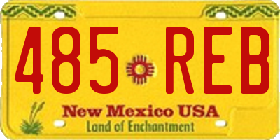 NM license plate 485REB