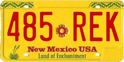 NM license plate 485REK