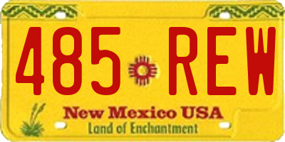 NM license plate 485REW
