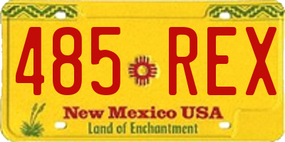 NM license plate 485REX