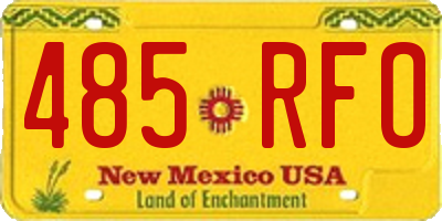 NM license plate 485RFO