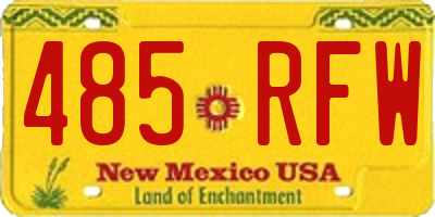 NM license plate 485RFW