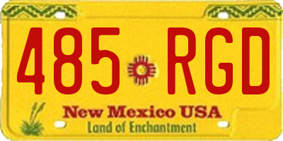 NM license plate 485RGD