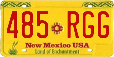 NM license plate 485RGG