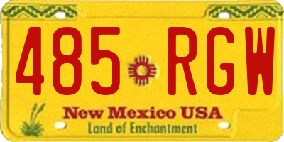NM license plate 485RGW
