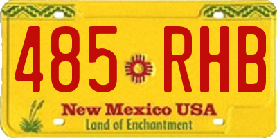 NM license plate 485RHB