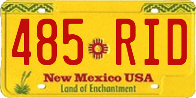 NM license plate 485RID