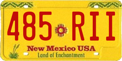 NM license plate 485RII