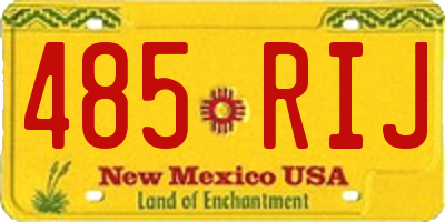 NM license plate 485RIJ
