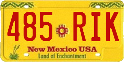 NM license plate 485RIK