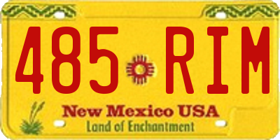NM license plate 485RIM