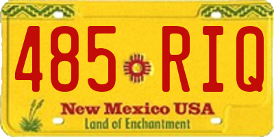 NM license plate 485RIQ