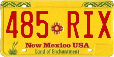 NM license plate 485RIX