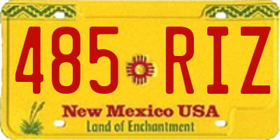 NM license plate 485RIZ