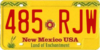 NM license plate 485RJW