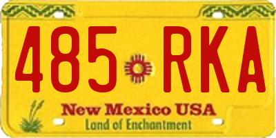 NM license plate 485RKA