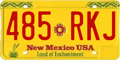 NM license plate 485RKJ