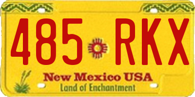 NM license plate 485RKX