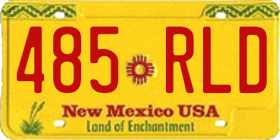 NM license plate 485RLD