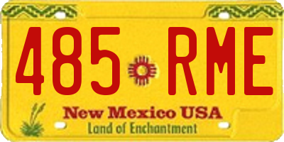 NM license plate 485RME