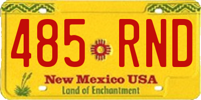 NM license plate 485RND