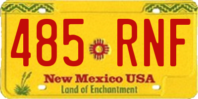 NM license plate 485RNF