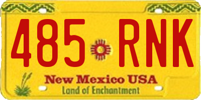NM license plate 485RNK