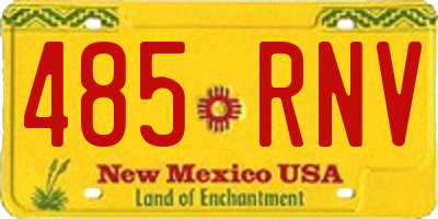 NM license plate 485RNV