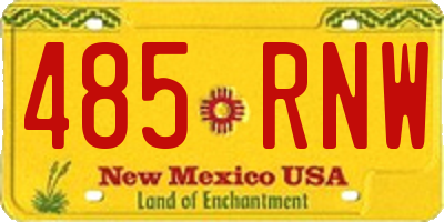 NM license plate 485RNW