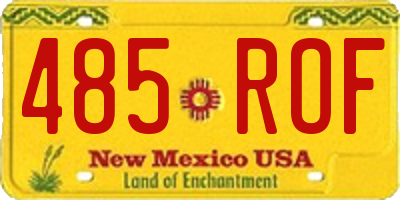 NM license plate 485ROF