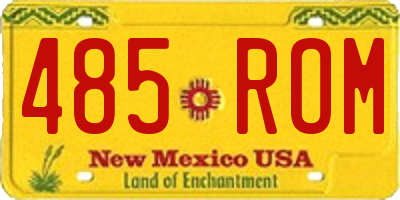 NM license plate 485ROM
