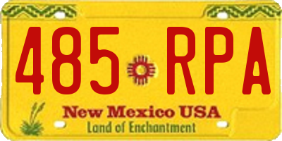 NM license plate 485RPA