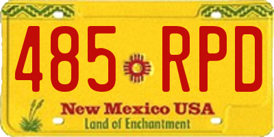 NM license plate 485RPD