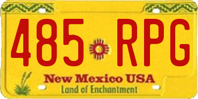 NM license plate 485RPG