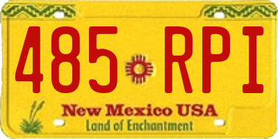 NM license plate 485RPI