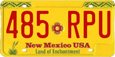 NM license plate 485RPU