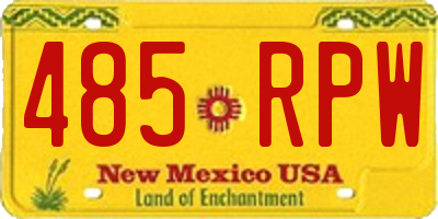 NM license plate 485RPW