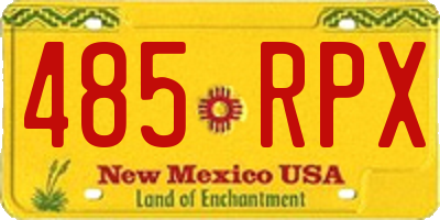 NM license plate 485RPX