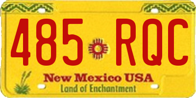 NM license plate 485RQC