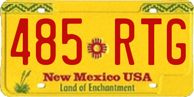 NM license plate 485RTG