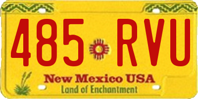 NM license plate 485RVU