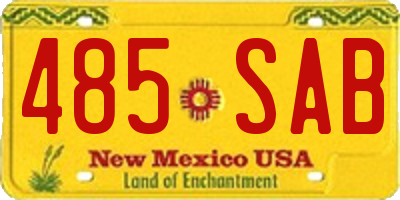 NM license plate 485SAB