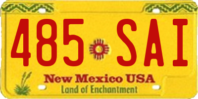 NM license plate 485SAI