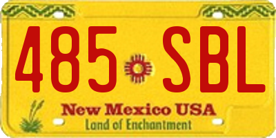 NM license plate 485SBL