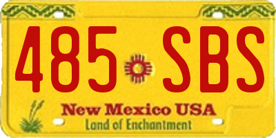 NM license plate 485SBS