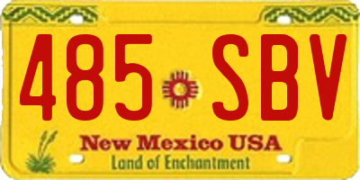 NM license plate 485SBV