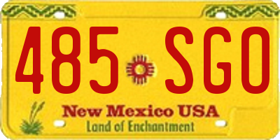 NM license plate 485SGO