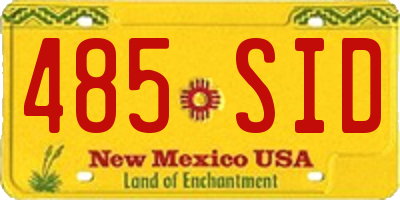 NM license plate 485SID