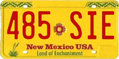 NM license plate 485SIE
