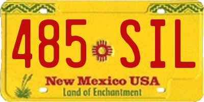 NM license plate 485SIL